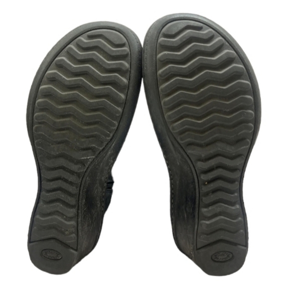 UGG Skylair Black Leather Knit Cuff  back Ties Wedge Heeled Boots Size US 9 - Picture 11 of 16